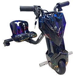 Triciclo Elétrico HYE TR01 / Bluetooth / Speaker / LED / 6.5" - Blue Red Lightning