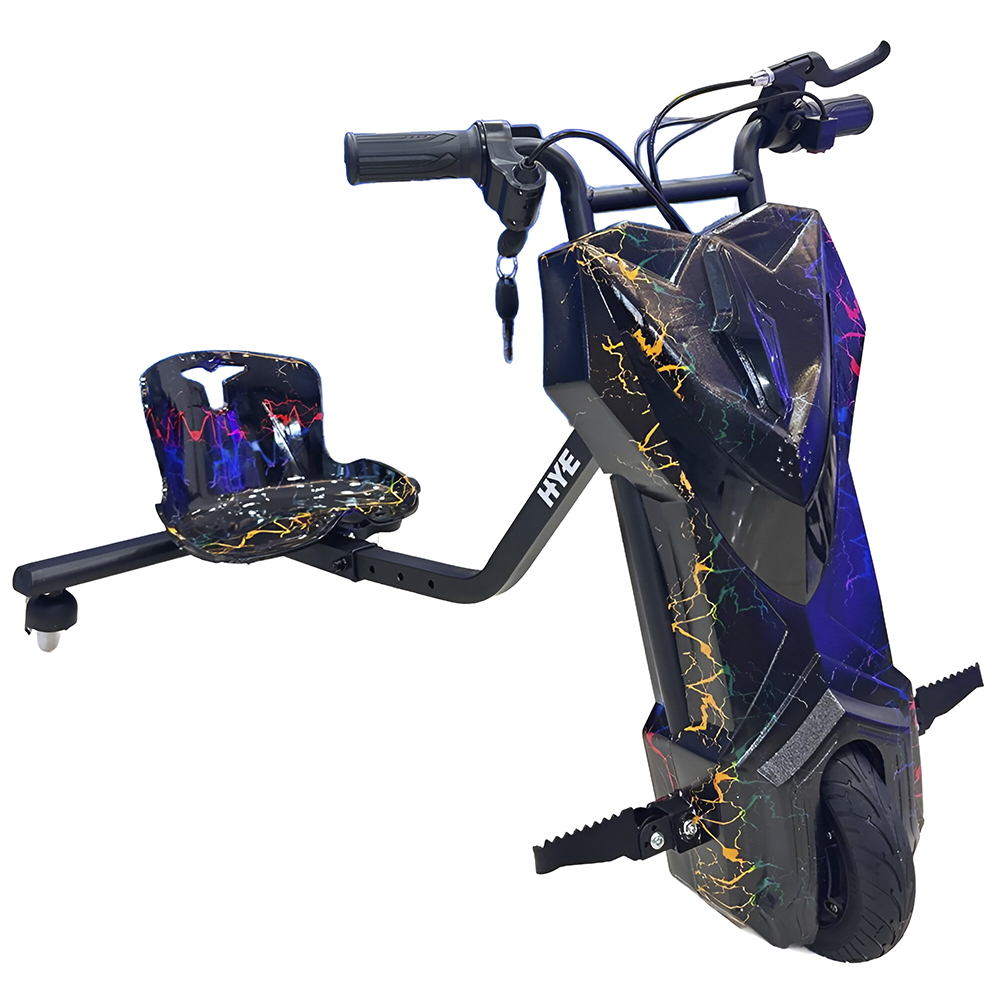 Triciclo Elétrico HYE TR02 / Bluetooth / Speaker / LED / 8.5" - Blue Red Lightning
