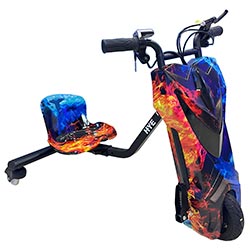 Triciclo Elétrico HYE TR02 / Bluetooth / Speaker / LED / 8.5" - Ice Fire