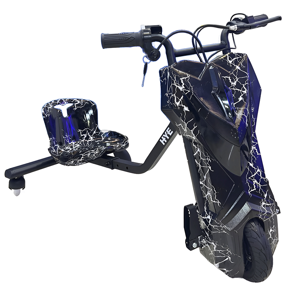 Triciclo Elétrico HYE TR02 / Bluetooth / Speaker / LED / 8.5" - Preto / Branco