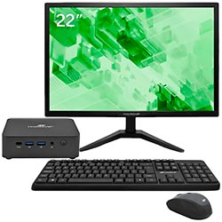Mini PC Macrovip nanoBOX K1 Intel Core i3 1215U de 1.2GHz / 8GB de RAM / 512GB SSD / Win11Pro - Preto + Monitor 22" / Teclado / Mouse