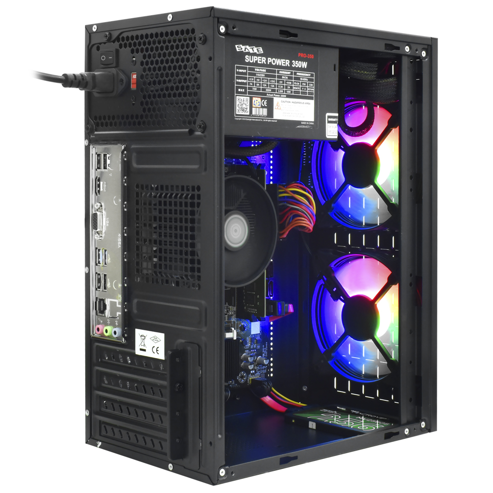 PC Montado AMD Athlon 3000G de 3.5GHz 8GB de RAM / 256GB SSD + Mouse / Teclado / Mouse Pad / Fone - Preto