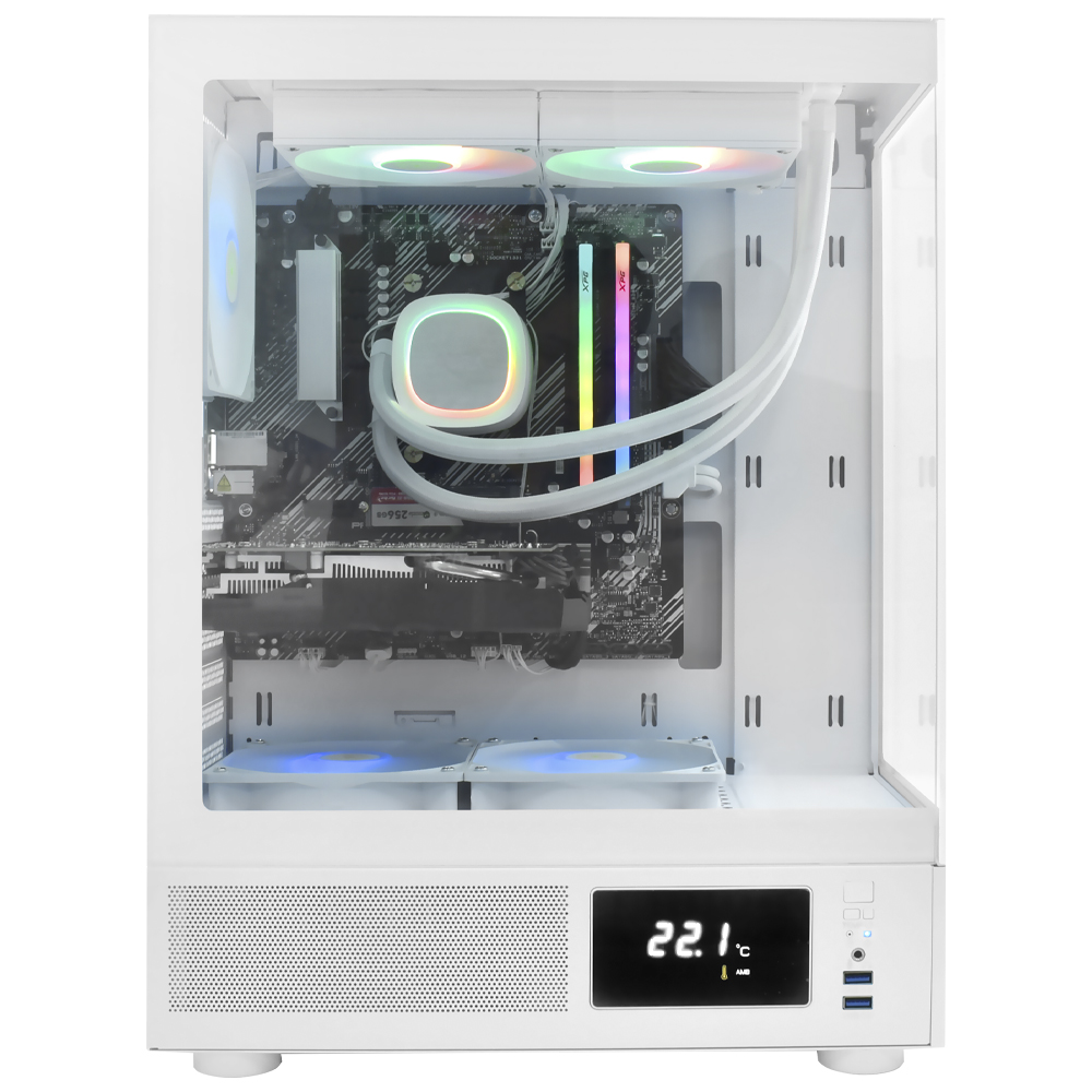 PC MONTADO GAMER AMD RYZEN 5 4.6GHZ/16GB/256GB SSD/VGA RX580 8GB/ARGB/LINUX BRANCO