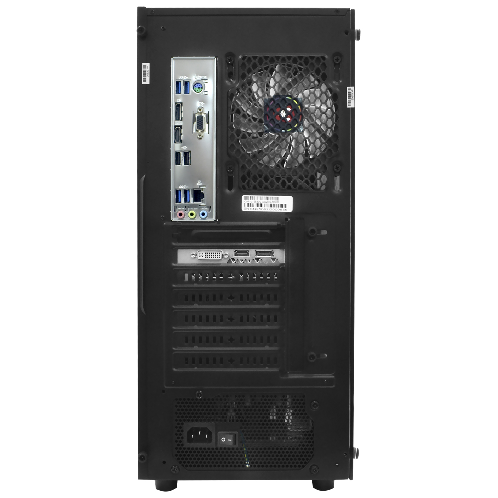 PC MONTADO GAMER AMD RYZEN 7 4.6GHZ/16GB/256GB SSD/VGA RX580 8GB/RGB/LINUX PRETO