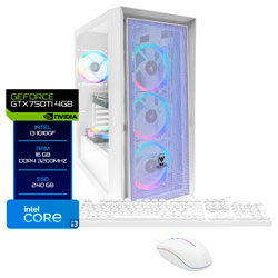 PC Montado Gamer Intel Core i3 10100F de 3.6GHz 16GB de RAM / 240GB SSD / GeForce GTX750TI 4GB - Branco