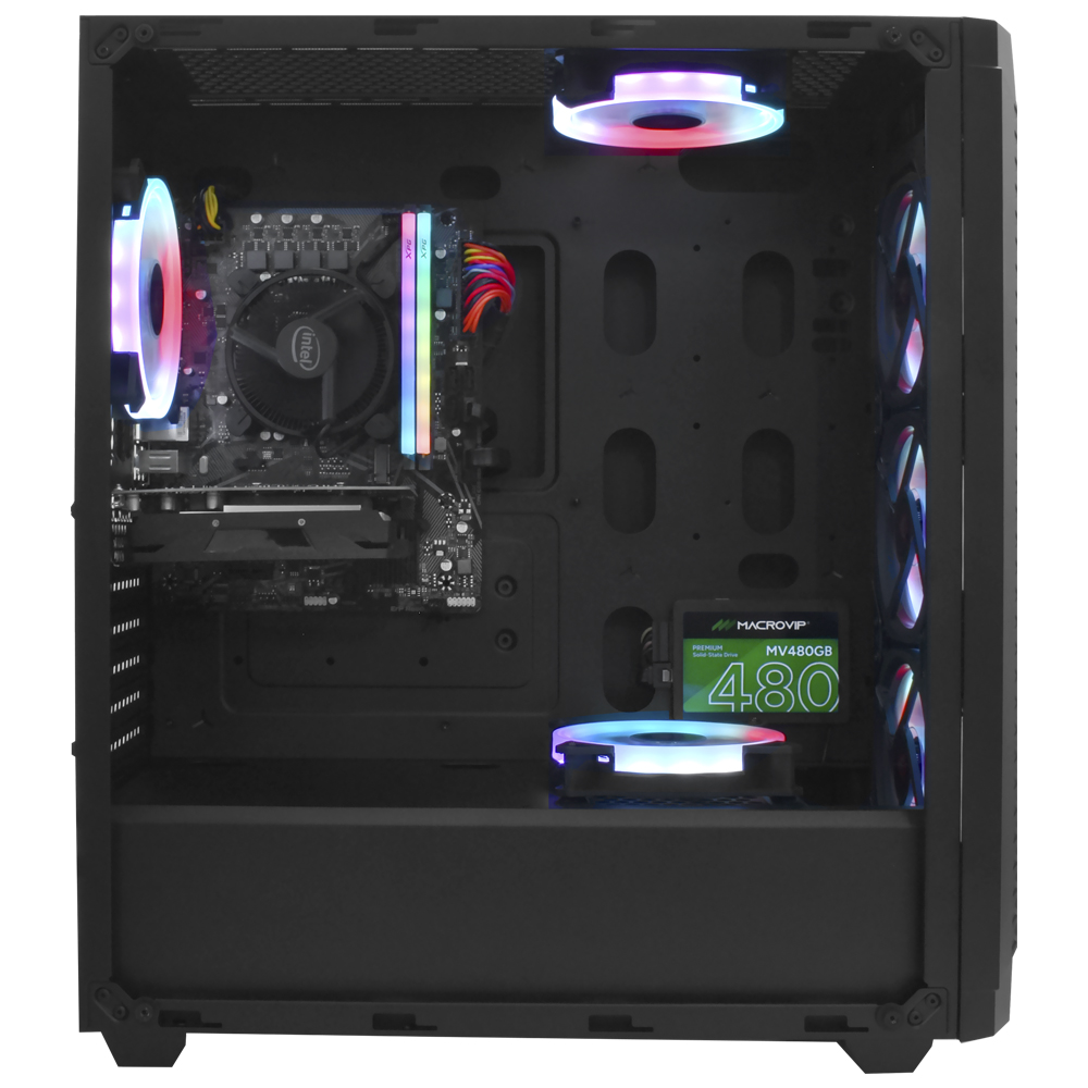 PC MONTADO GAMER INTEL CORE I3 3.7GHZ/16GB/480GB SSD/VGA GTX1050TI 4GB/MOUSE/TECLADO/LINUX PRETO