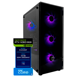 PC Montado Gamer Intel Core i5 12400F de 2.5GHz 32GB de RAM / 1TB SSD / GeForce RTX4060 8GB - Preto
