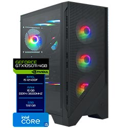 PC MONTADO GAMER INTEL CORE I5 2.5GHZ/32GB/512GB SSD/VGA GTX1050TI 4GB/LINUX PRETO