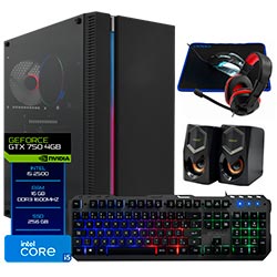 PC Montado Gamer Intel Core i5 2500 de 3.3GHz 16GB de RAM / 256GB SSD / GeForce GTX750 4GB + Kit Gamer - Preto