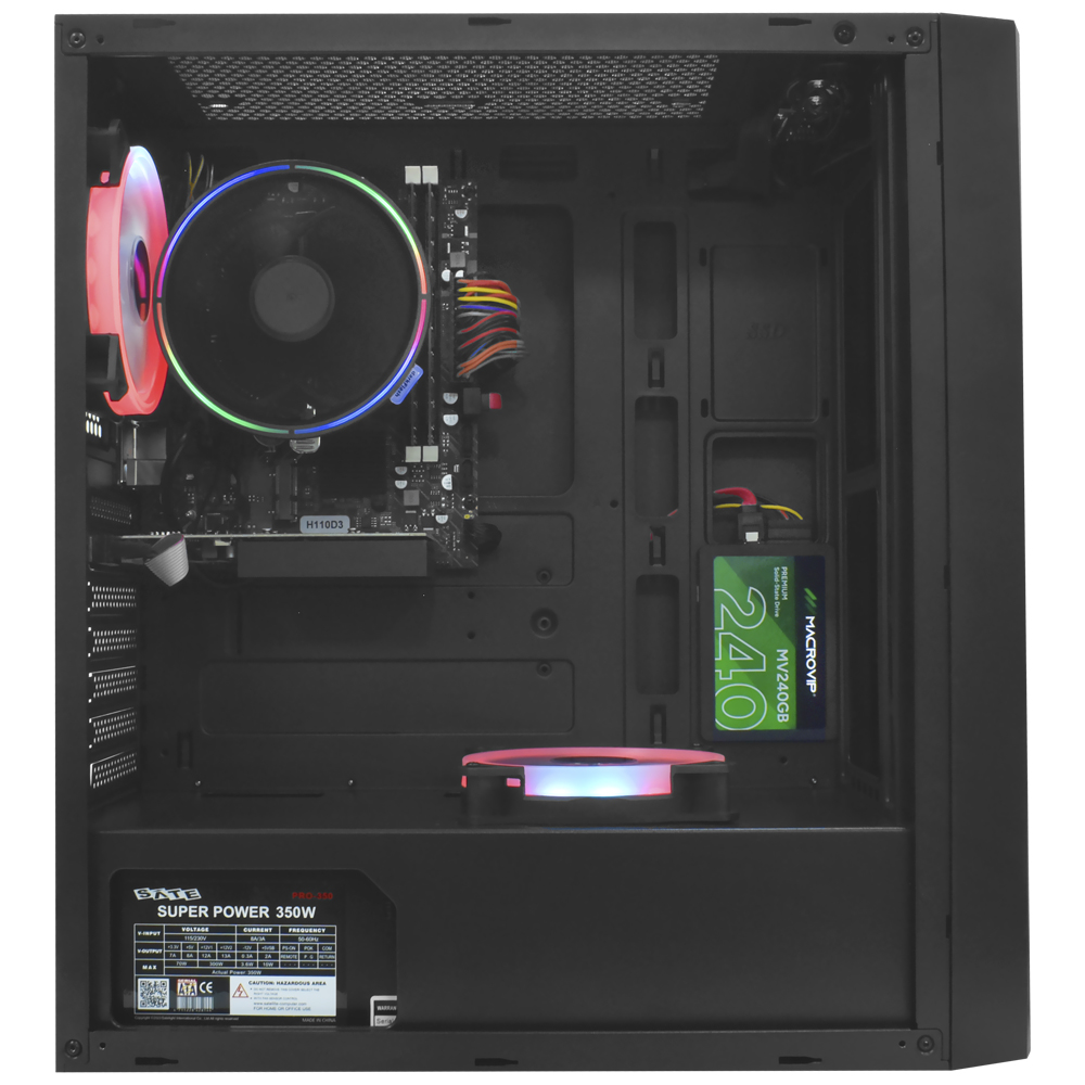 PC Montado Gamer Intel Core i5 6500T de 2.5GHz 16GB de RAM / 240GB SSD / GeForce GT730 4GB + Kit Gamer - Preto