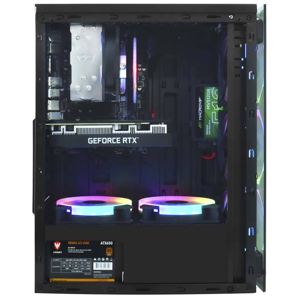 PC Montado Gamer Intel Core i5 9400 de 2.9GHz 16GB de RAM / 512GB SSD / GeForce RTX3050 6GB - Preto