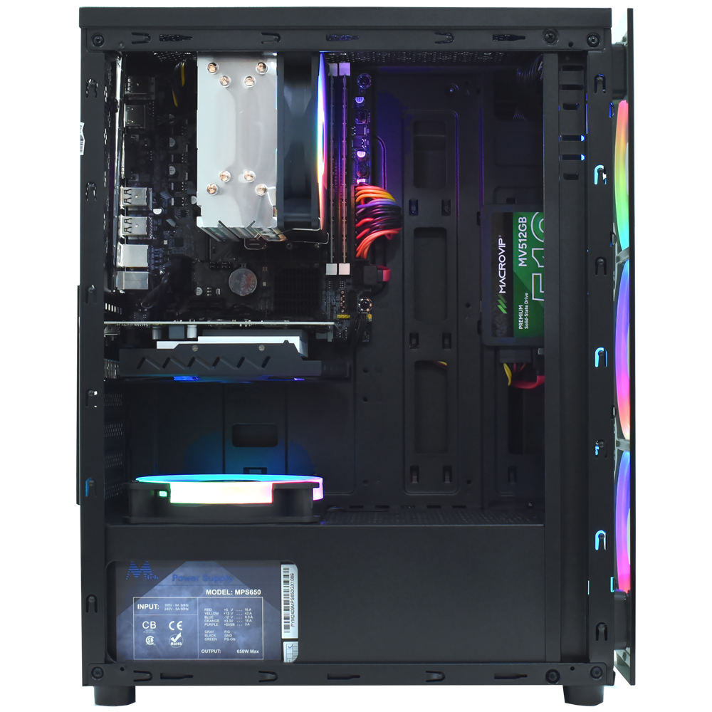PC Montado Gamer Intel Core i7 2600 de 3.4GHz 16GB de RAM / 512GB SSD / GeForce GTX750TI 4GB + Kit Gamer - Preto