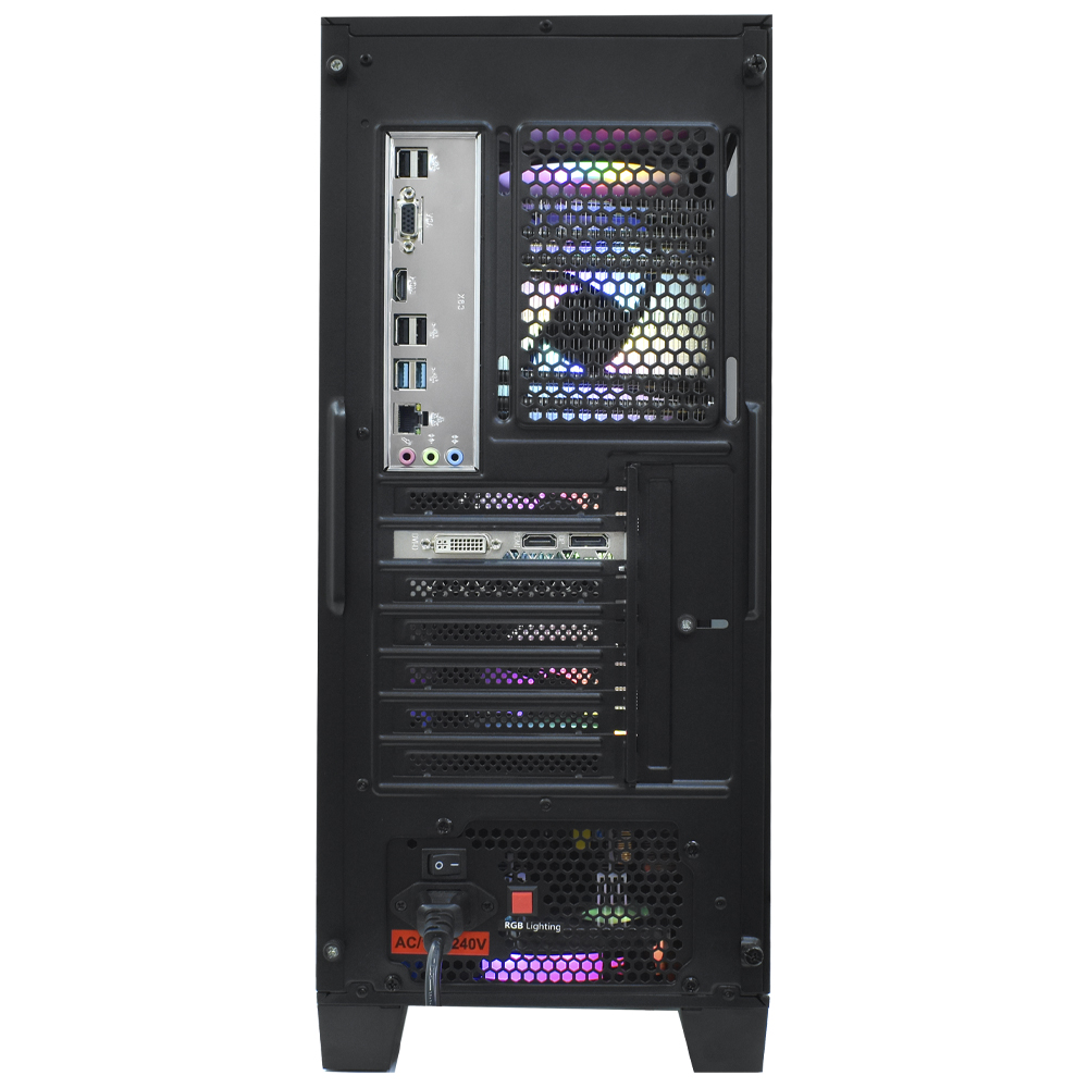 PC MONTADO GAMER INTEL CORE I7 3.4GHZ/16GB/256GB SSD/VGA GTX1050TI 4GB/RGB/LINUX PRETO