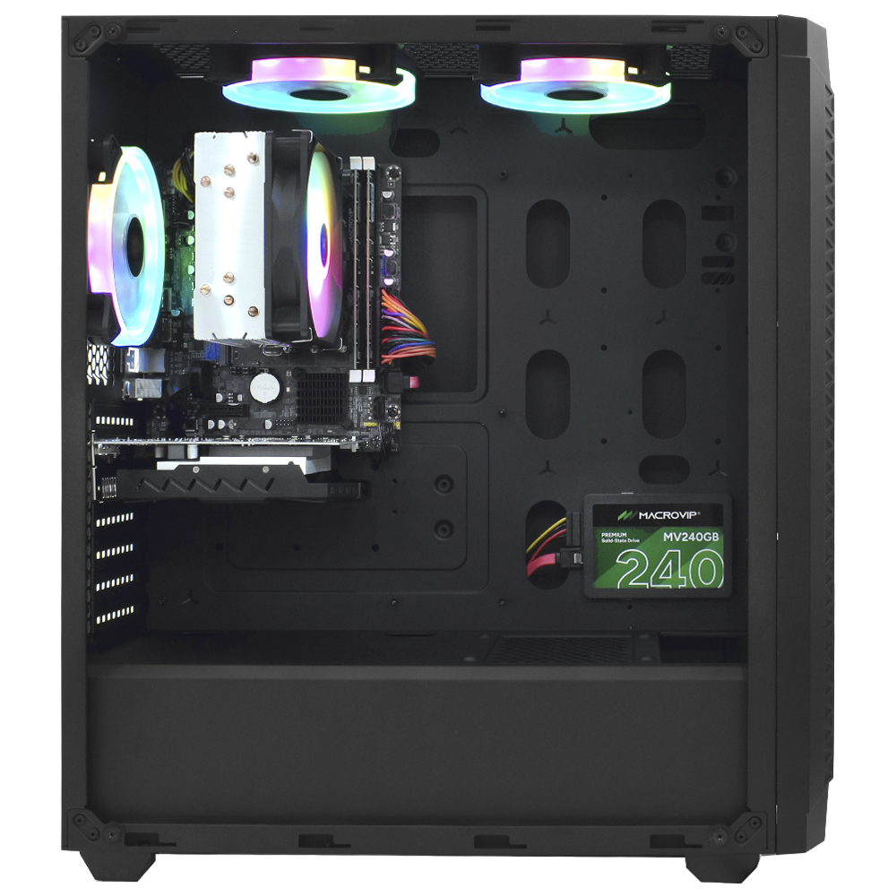 PC Montado Gamer Intel Core i7 3770 de 3.4GHz 16GB de RAM / 240GB SSD / GeForce GTX750 4GB + Mouse / Teclado - Preto