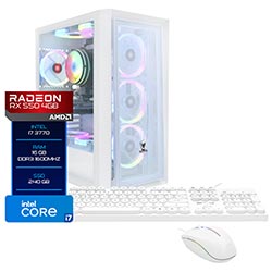 PC Montado Gamer Intel Core i7 3770 de 3.4GHz 16GB de RAM / 240GB SSD / Radeon RX550 4GB - Branco
