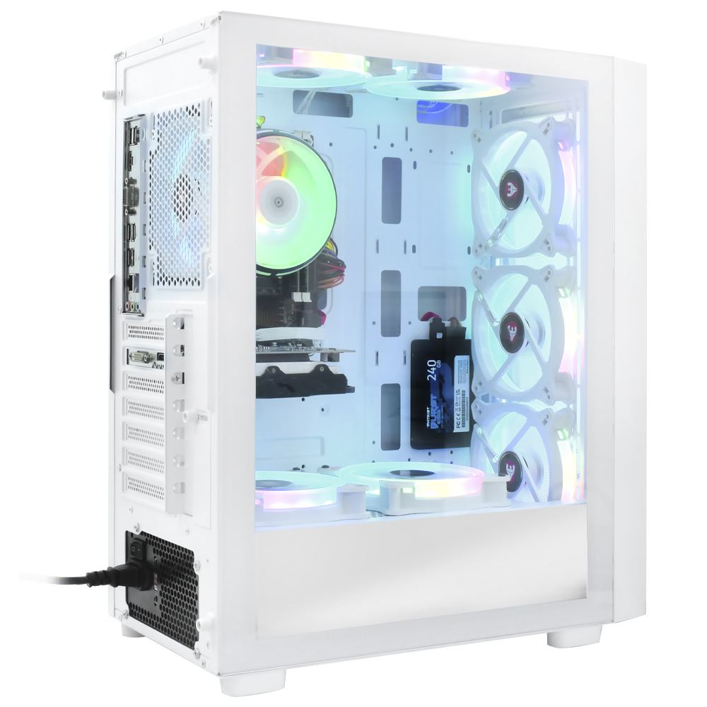 PC Montado Gamer Intel Core i7 3770 de 3.4GHz 16GB de RAM / 240GB SSD / Radeon RX550 4GB - Branco