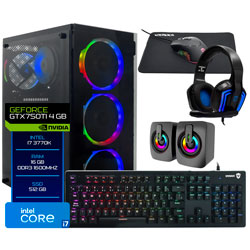 PC Montado Gamer Intel Core i7 3770K de 3.5GHz 16GB de RAM / 512GB SSD / GeForce GTX750TI 4GB + Kit Gamer - Preto