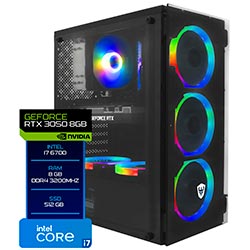 PC Montado Gamer Intel Core i7 6700 de 2.9GHz 16GB de RAM / 512GB SSD / GeForce RTX3050 8GB - Preto