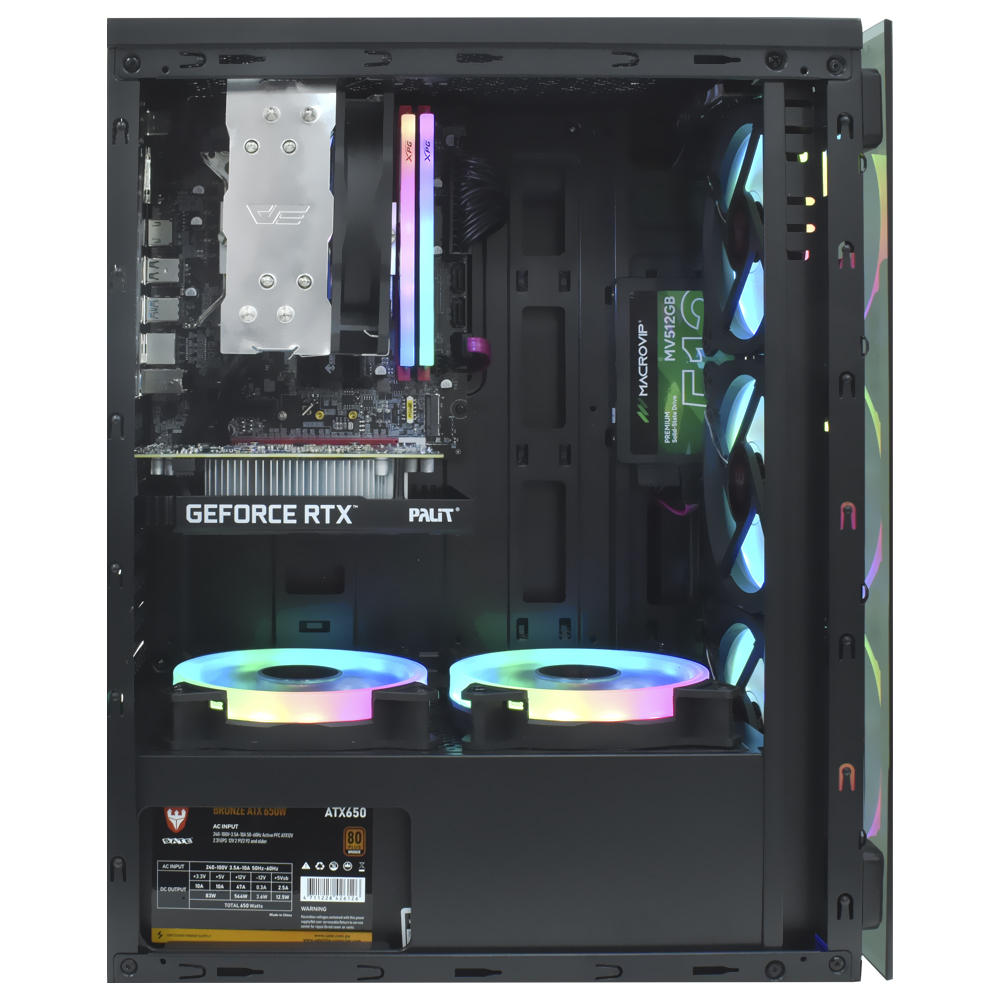 PC Montado Gamer Intel Core i7 6700 de 3.2GHz 16GB de RAM / 512GB SSD / GeForce RTX3050 6GB - Preto