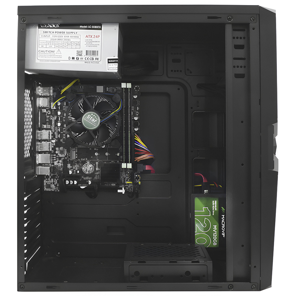 PC Montado Intel Core i3 2120 de 3.3GHz 16GB de RAM / 120GB SSD + Monitor / Mouse / Teclado / Mouse Pad - Preto