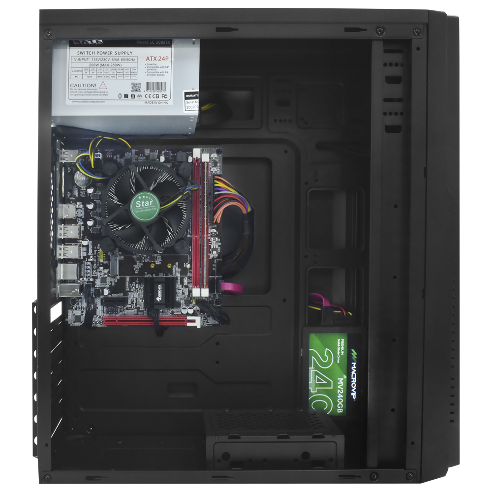 PC Montado Intel Core i3 540 de 3.06GHz 8GB de RAM / 240GB SSD + Mouse / Teclado / Mouse Pad - Preto