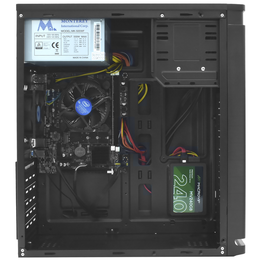 PC Montado Intel Core i3 540 de 3.06GHz 8GB de RAM / 240GB SSD + Mouse / Teclado / Mouse Pad - Preto