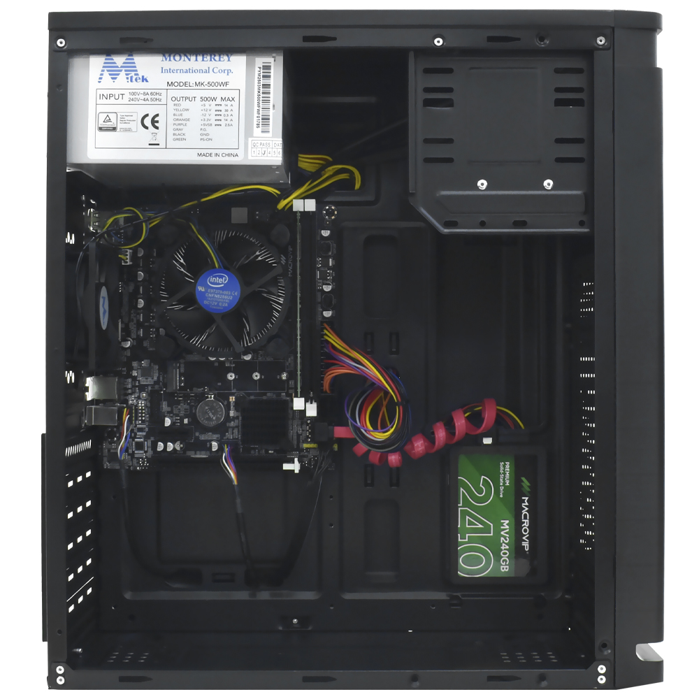 PC Montado Intel Core i5 2500 de 3.3GHz 8GB de RAM / 240GB SSD + Mouse / Teclado / Mouse Pad - Preto