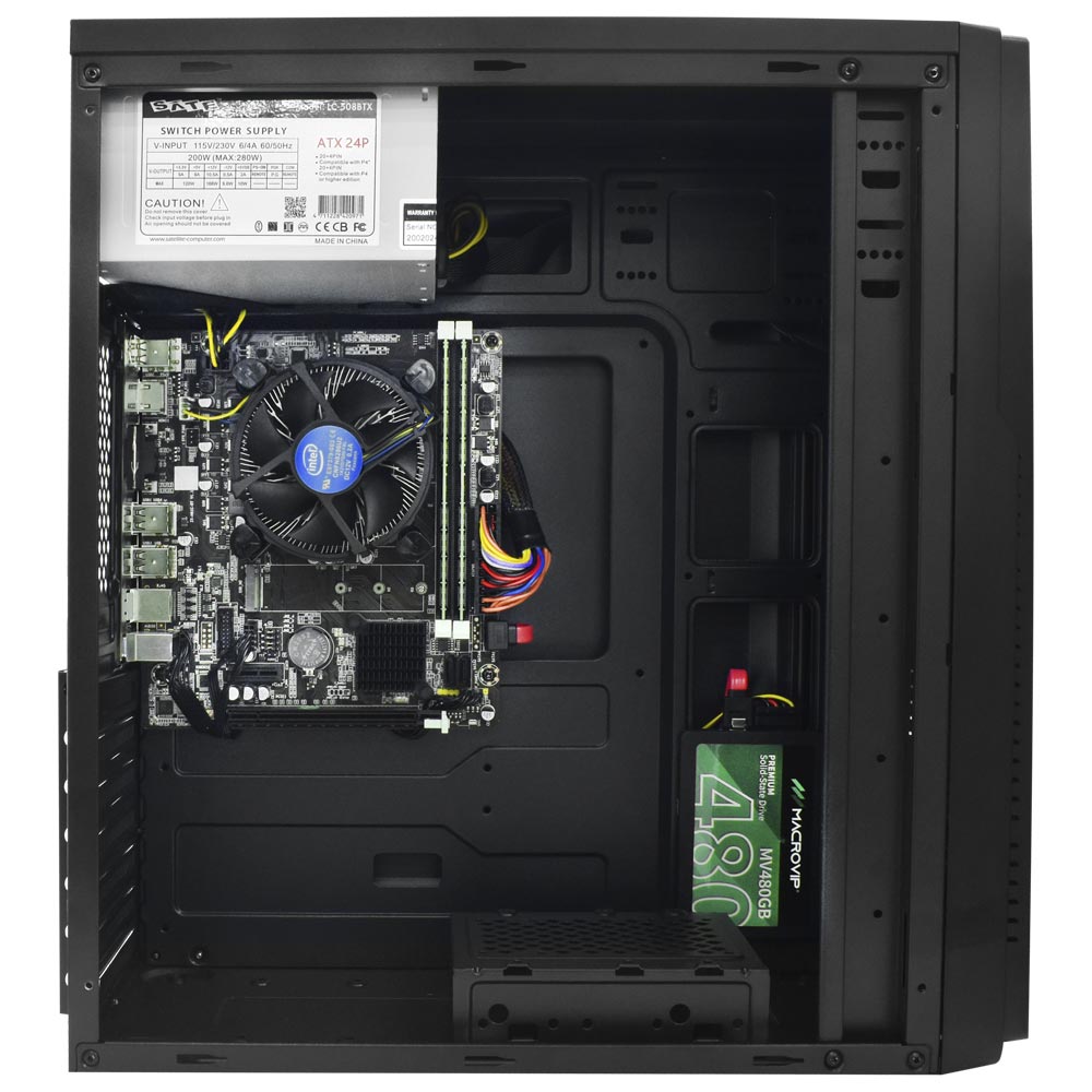 PC Montado Intel Core i5 2500 de 3.3GHz 8GB de RAM / 480GB SSD + Mouse / Teclado / Mouse Pad - Preto