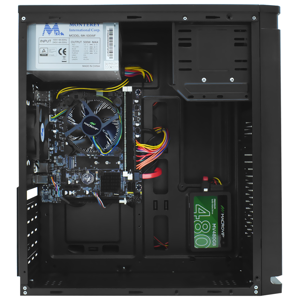 PC Montado Intel Core i5 2500 de 3.3GHz 8GB de RAM / 480GB SSD + Mouse / Teclado / Mouse Pad - Preto