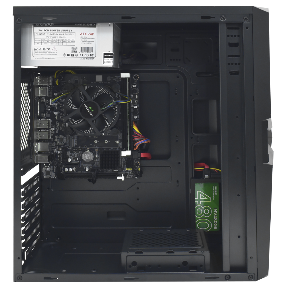 PC Montado Intel Core i5 2500 de 3.3GHz 8GB de RAM / 480GB SSD + Mouse / Teclado / Mouse Pad - Preto