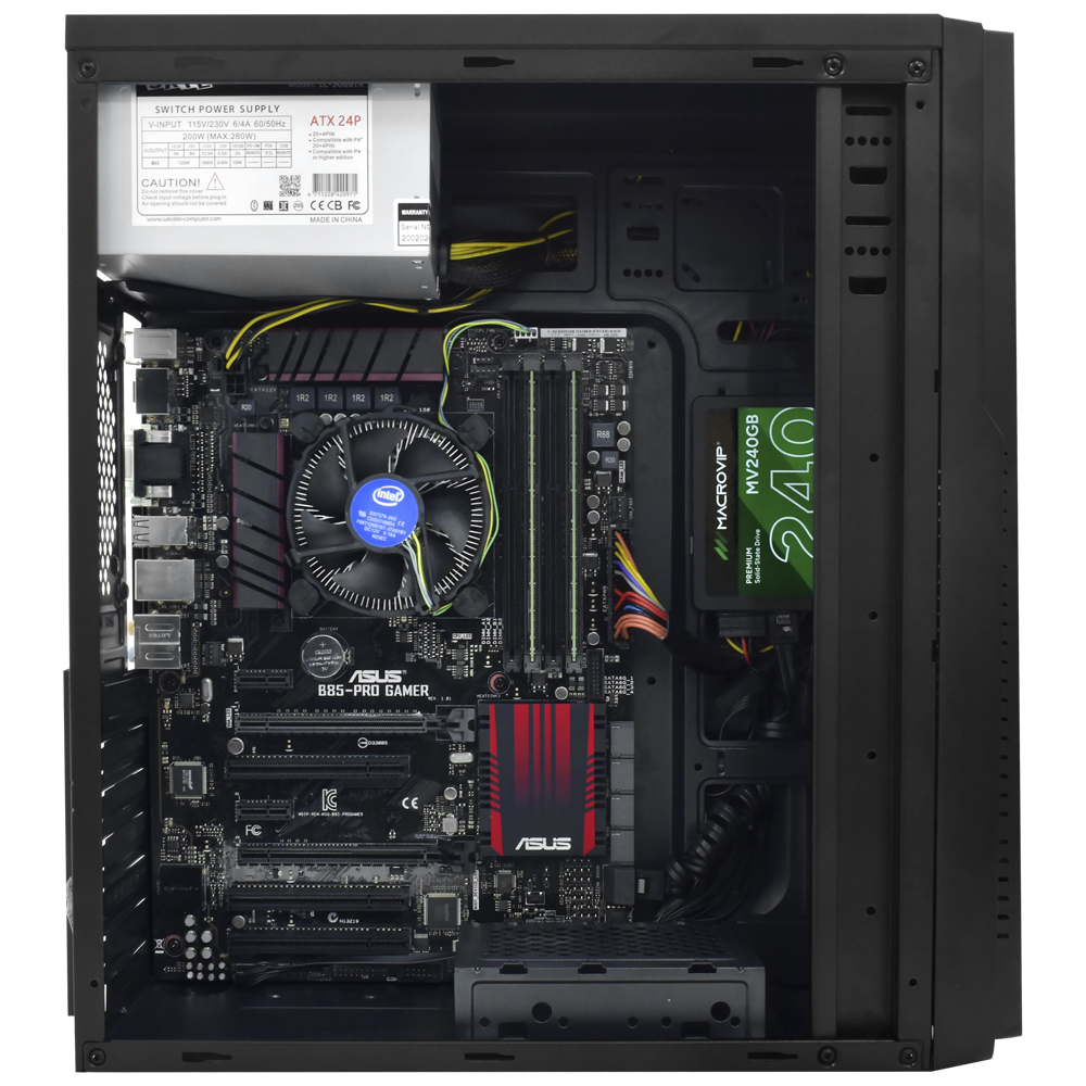 PC Montado Intel Core i5 4570 de 3.2GHz 16GB de RAM / 240GB SSD + Mouse / Teclado / Mouse Pad / Fone - Preto