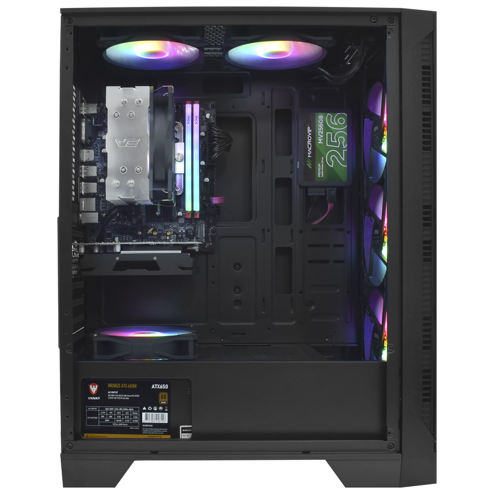 PC Montado Intel Core i7 6700 de 3.4GHz 16GB de RAM / 256GB SSD / GeForce RTX1050TI 4GB - Preto