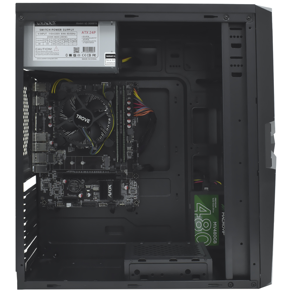 PC Montado Intel Core i7 de 3.4GHz 16GB de RAM / 480GB SSD + Mouse / Teclado / Mouse Pad - Preto