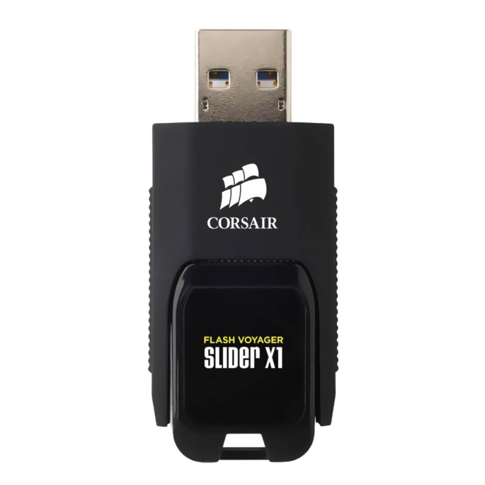 Pendrive Corsair Flash Voyager Slider X1 64GB USB 3.0 - Preto