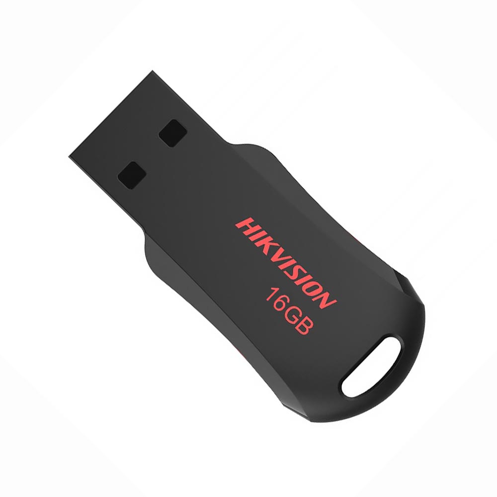 Pendrive Hikvision M200R 16GB USB 2.0 - Preto / Vermelho (HS-USB-M200R)