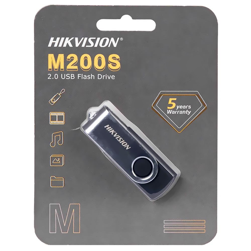 Pendrive Hikvision M200S 16GB USB 3.0 - Preto / Prata (HS-USB-M200S)