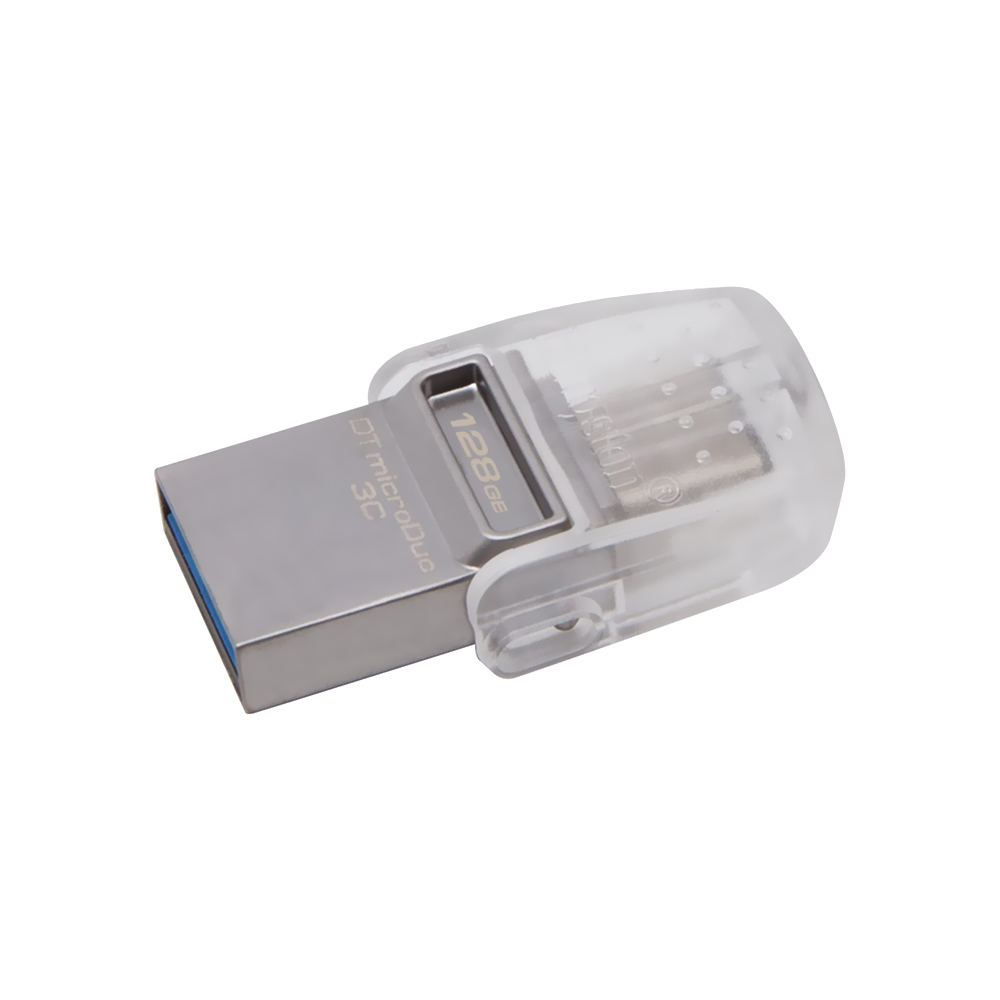 Pendrive Kingston 128GB USB 3.2 / Type-C - Prata (DTDU03C/128GB)