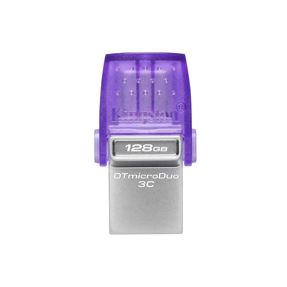 Pendrive Kingston 128GB USB 3.2 / Type-C - Prata / Roxo (DTDUO3CG3/128GB)