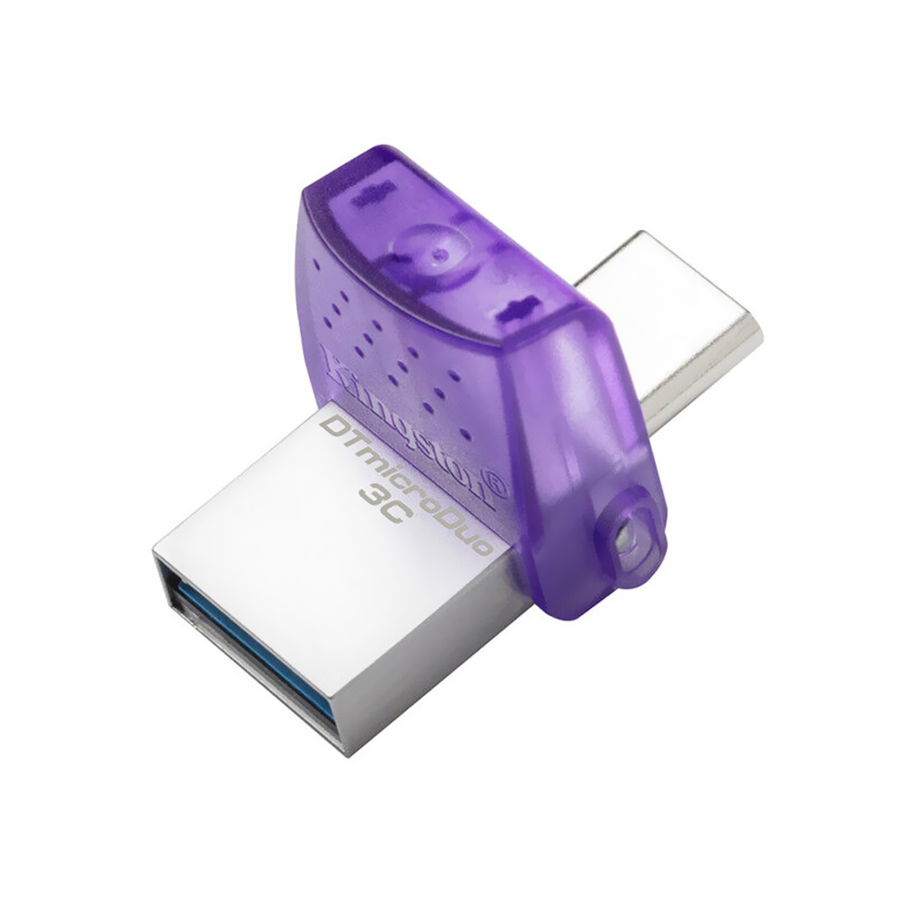 Pendrive Kingston 128GB USB 3.2 / Type-C - Prata / Roxo (DTDUO3CG3/128GB)