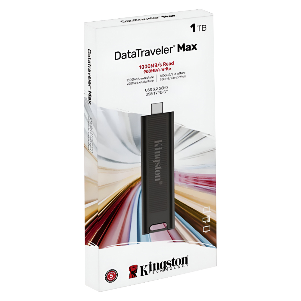 Pendrive Kingston DataTraveler Max 1TB USB-C 3.2 - Preto (DTMAX/1TB)
