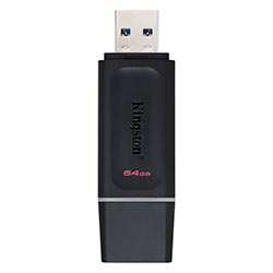 Pendrive Kingston Exodia 64GB USB 3.2 - Preto (DTX/64GB) 