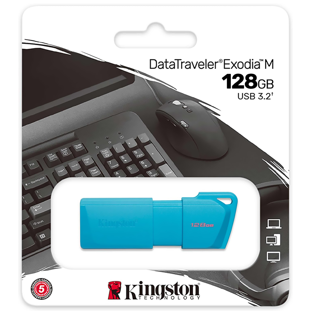 Pendrive Kingston Exodia M 128GB USB 3.2 - Azul (KC-U2L128-7LB)