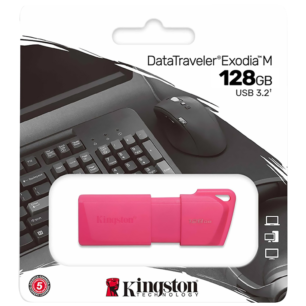Pendrive Kingston Exodia M 128GB USB 3.2 - Rosa (KC-U2L128-7LN)