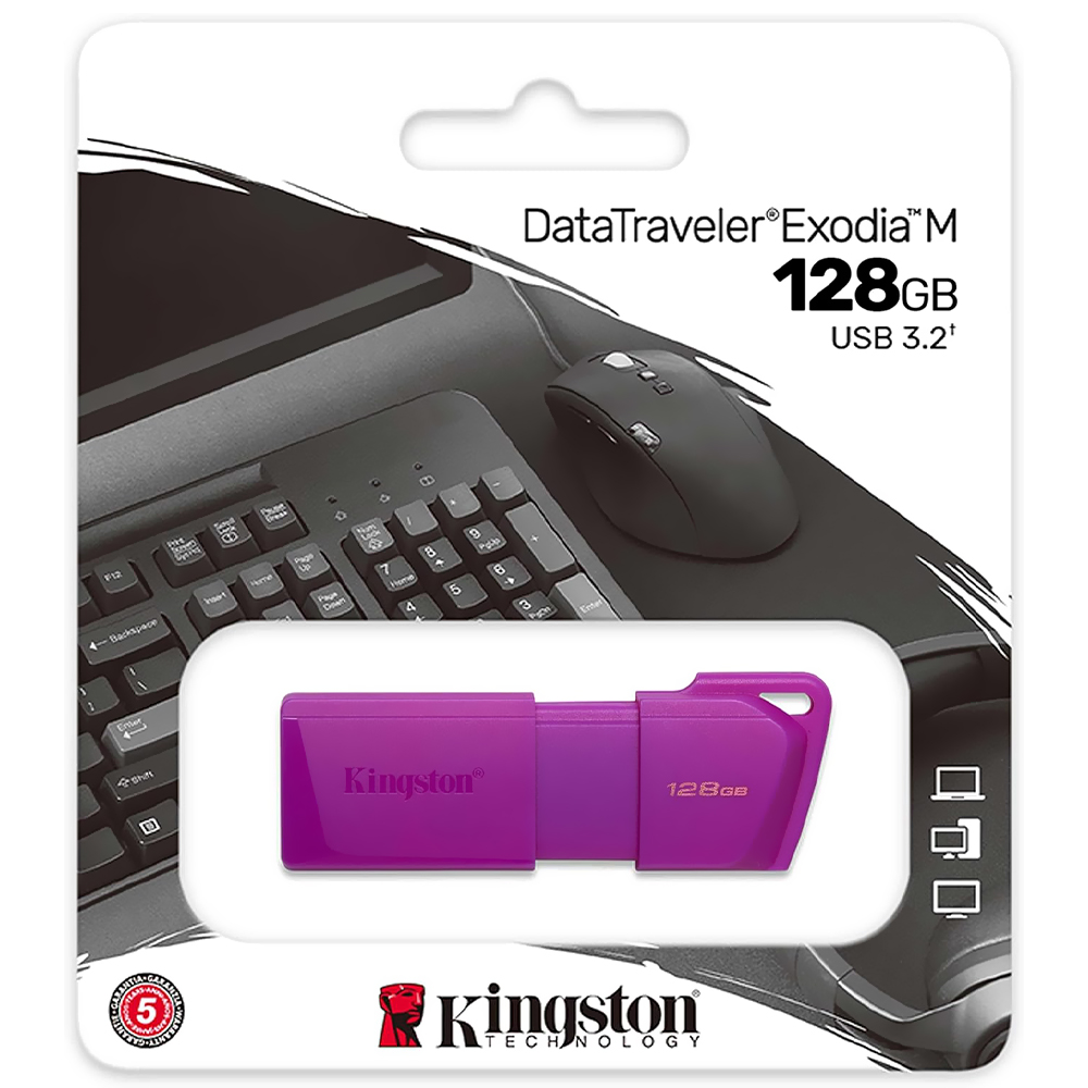 Pendrive Kingston Exodia M 128GB USB 3.2 - Roxo (KC-U2L128-7LP)