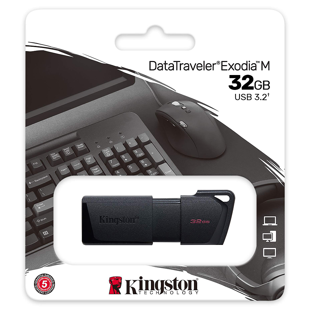 Pendrive Kingston Exodia M 32GB USB 3.2 - Preto (DTXM/32GB)