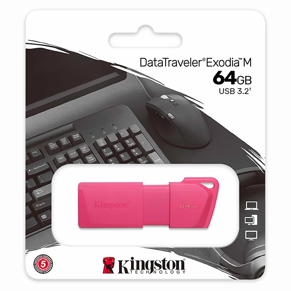 Pendrive Kingston Exodia M 64GB USB 3.2 - Rosa (KC-U2L64-7LN)