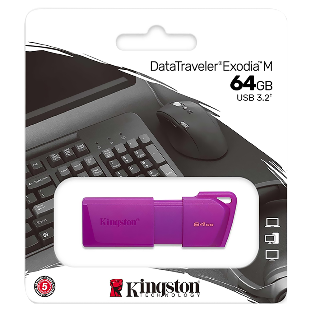 Pendrive Kingston Exodia M 64GB USB 3.2 - Roxo (KC-U2L64-7LP)