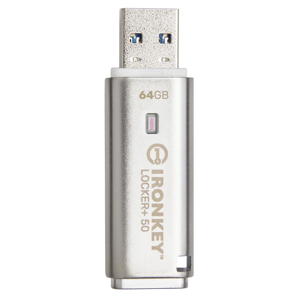 Pendrive Kingston IronKey Locker+ 50 64GB USB 3.2 - Prata (IKLP50/64GB)