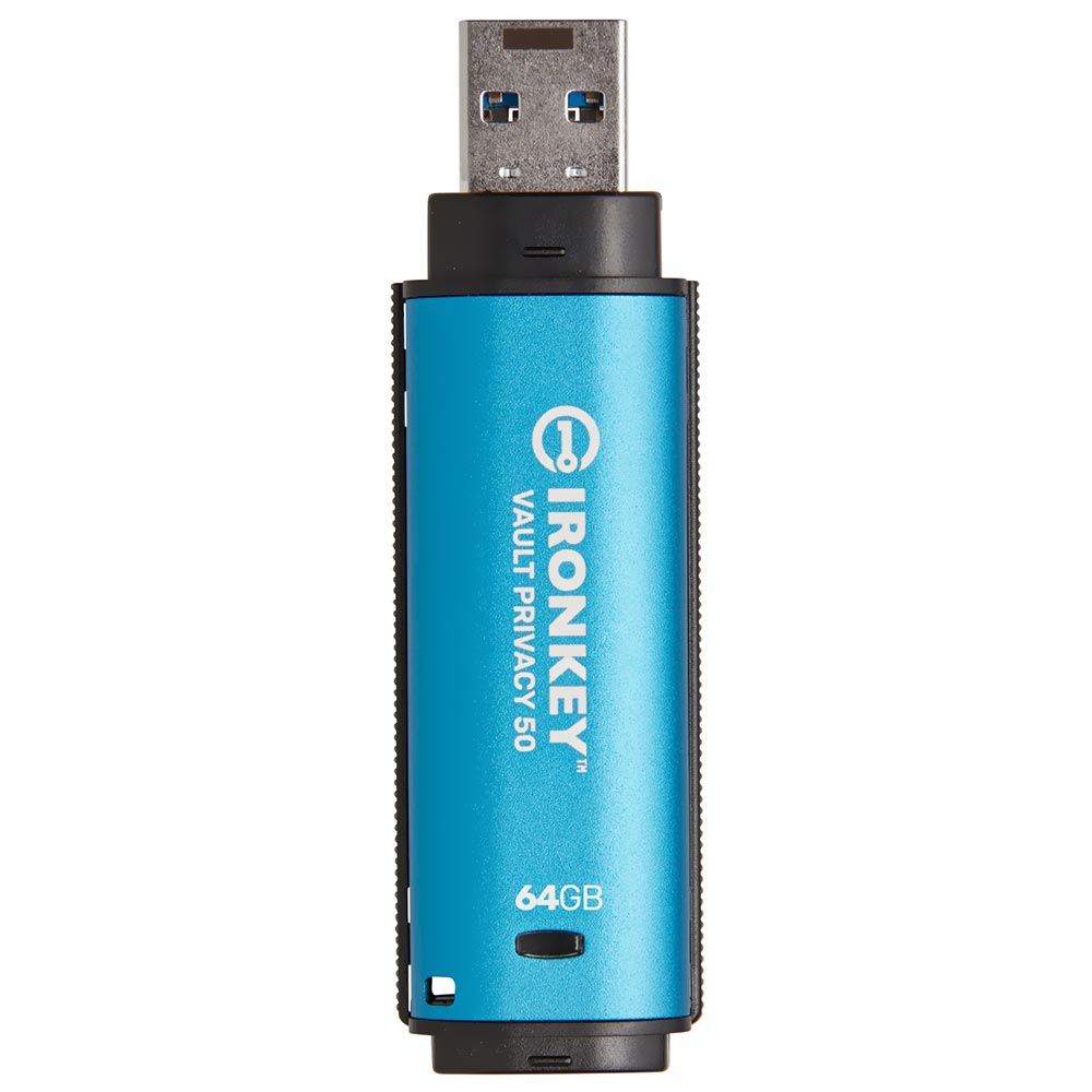 Pendrive Kingston IronKey Vault Privacy 50 64GB USB 3.2 - Azul (IKVP50/64GB)