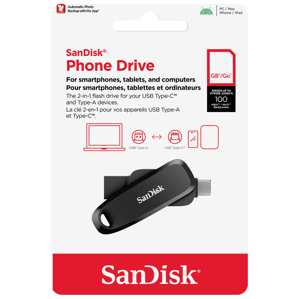 Pendrive SanDisk G46 Phone Drive 32GB USB-C / USB 3.2 - Preto (SDDDC6-032G-G46)